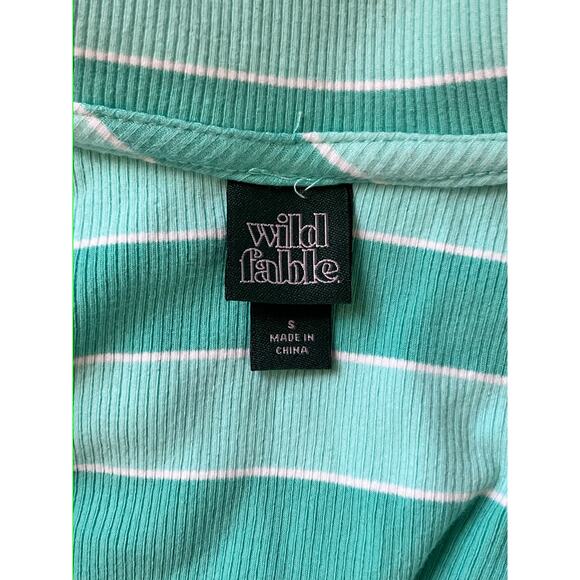 Wild Fable Green Sporty Sleeveless Striped Mini Polo Dress Small - Picture 3 of 4